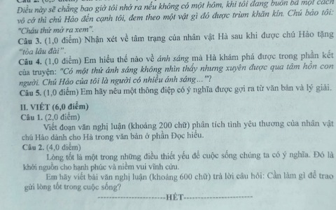 Xu hướng đề Ngữ văn thi vào lớp 10 - chạm vào cảm xúc