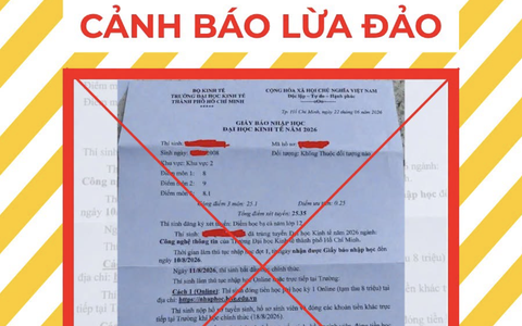 Đại học cảnh báo giấy báo nhập học giả mạo kèm yêu cầu chuyển khoản học phí