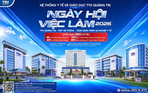 Hệ thống y tế và giáo dục TTH Quảng Trị tuyển dụng 150 chỉ tiêu trong ngày hội việc làm 2026