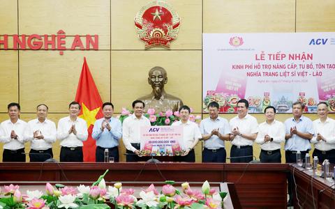 Nghệ An tiếp nhận 20 tỉ đồng hỗ trợ, nâng cấp nghĩa trang liệt sĩ Việt - Lào