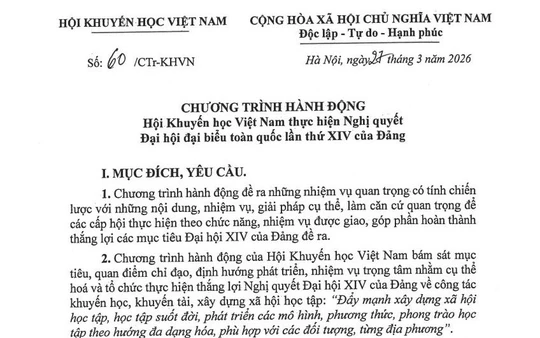 Hội Khuyến học Việt Nam đưa tinh thần Nghị quyết XIV của Đảng vào tâm điểm sự nghiệp học tập toàn dân